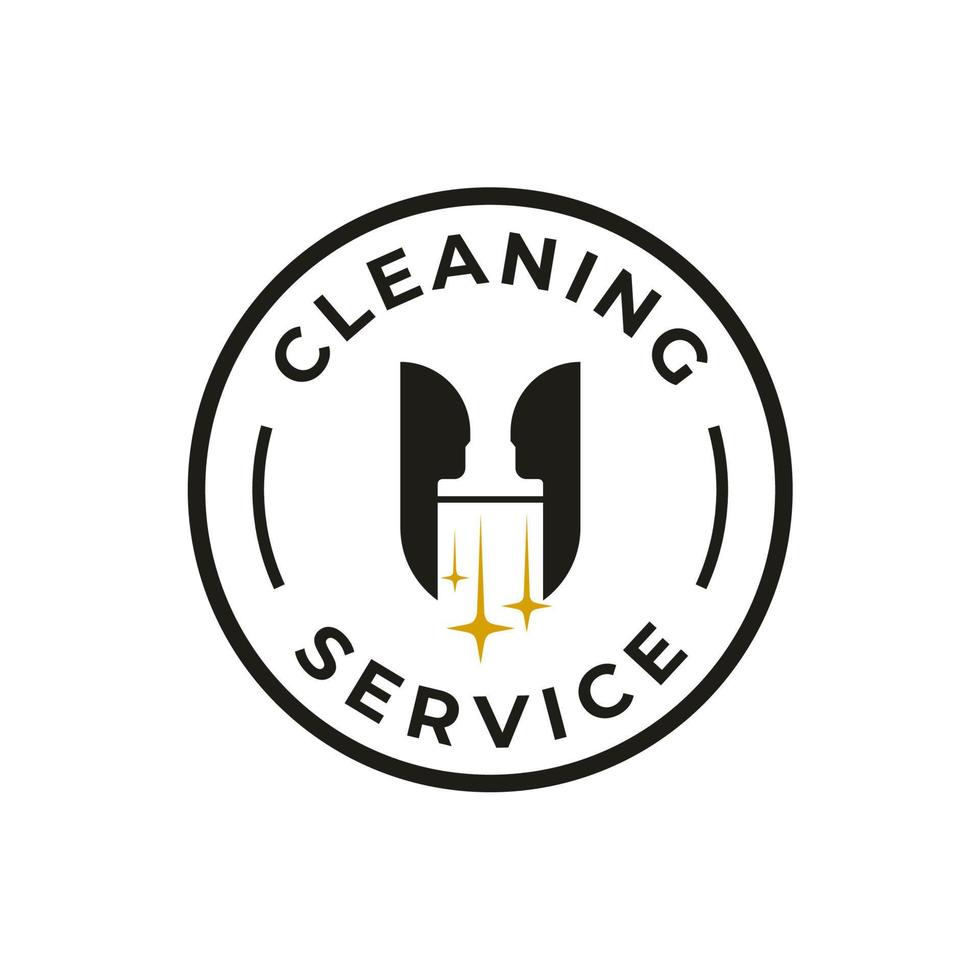 Creative Cleaning Service Business Concept Logo Design Template vector