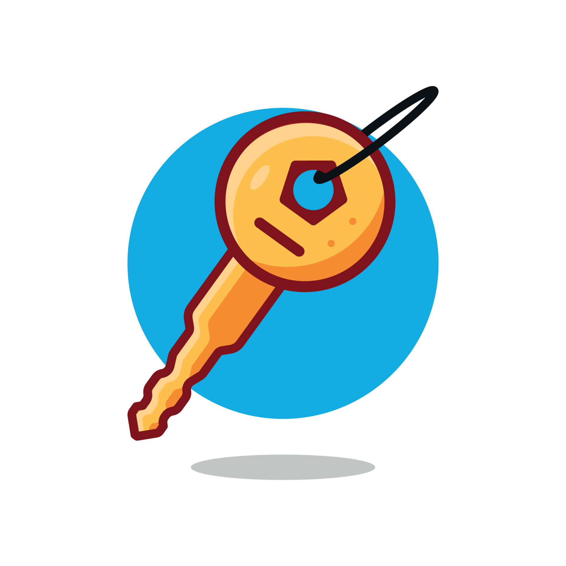 Golden key icon vector illustration 19479494 Vector Art at Vecteezy