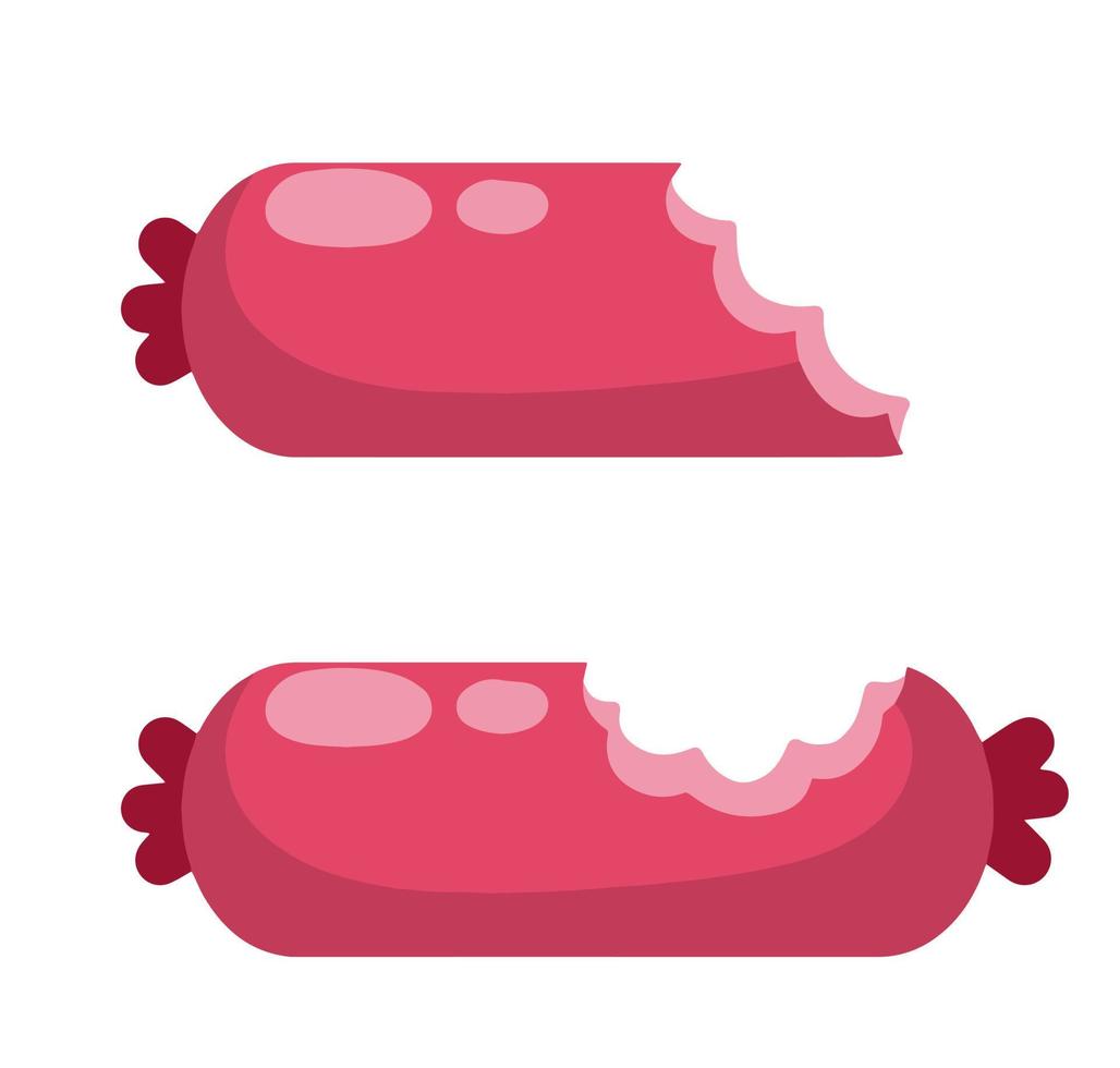 Sliced half of bologna for a sandwich. Icon for the app in a blue circle vector