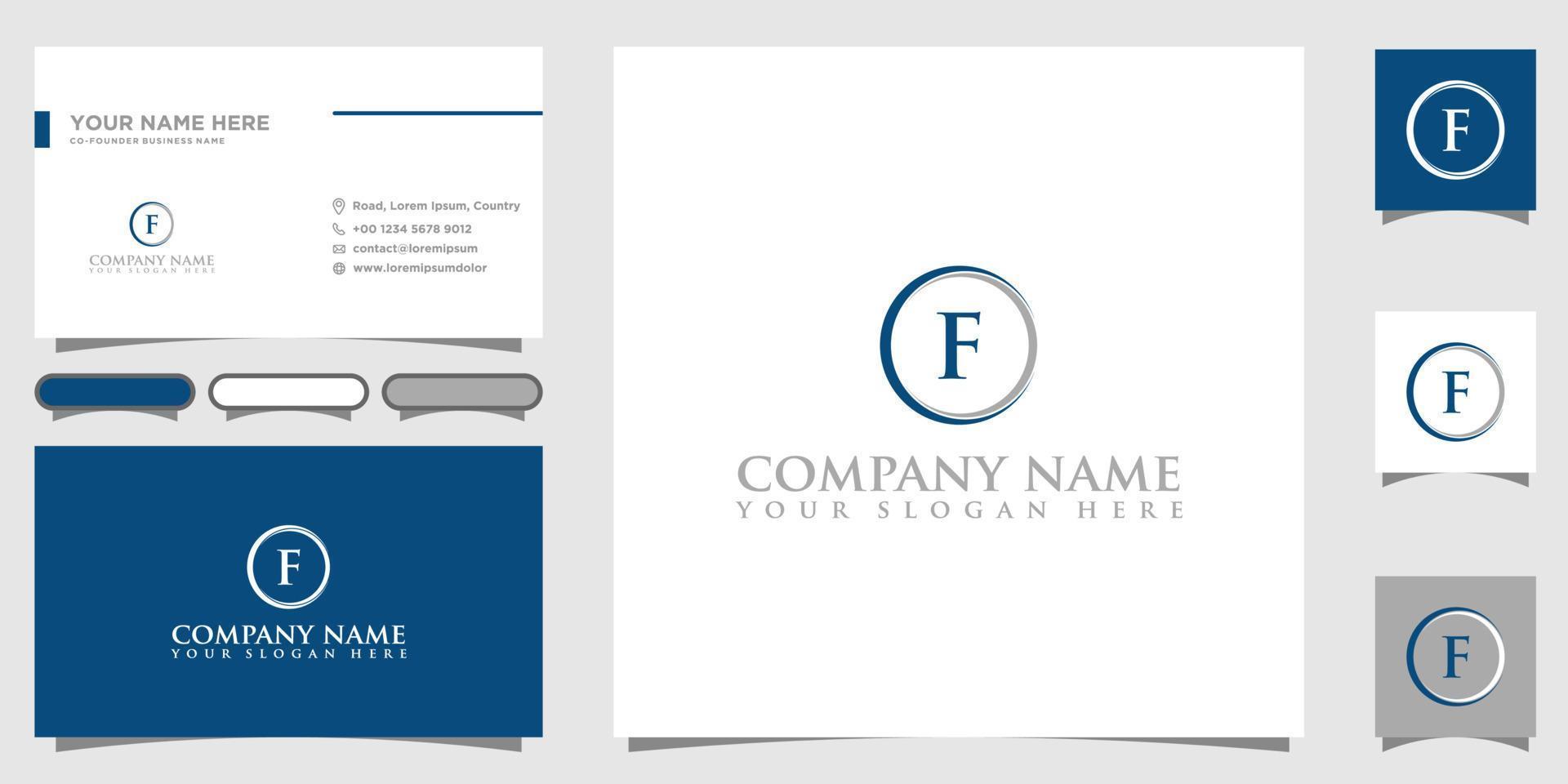 Letter F Circle style with Branding designs template Graphic Design icon symbol for Business vector