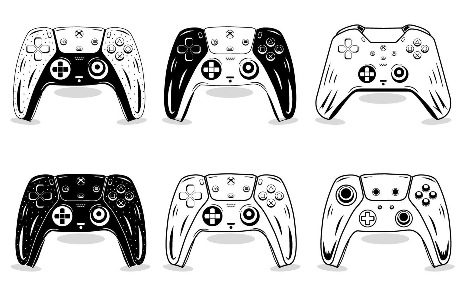 ilustración del paquete del controlador de juego, conjunto de vectores de consola de juegos, elemento de vector de conjunto de gamepad