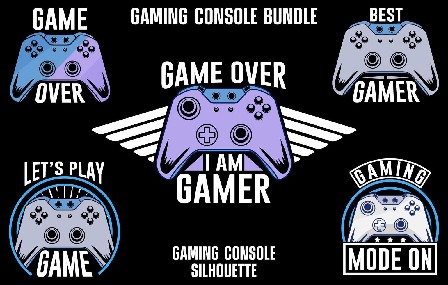 Game controller bundle illustration free, Game console vector set, Gamepad set Vector element