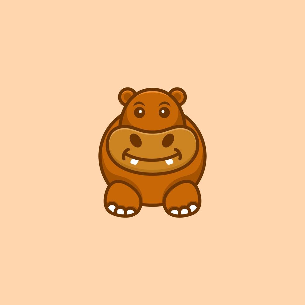 Cute Hippo Design vector