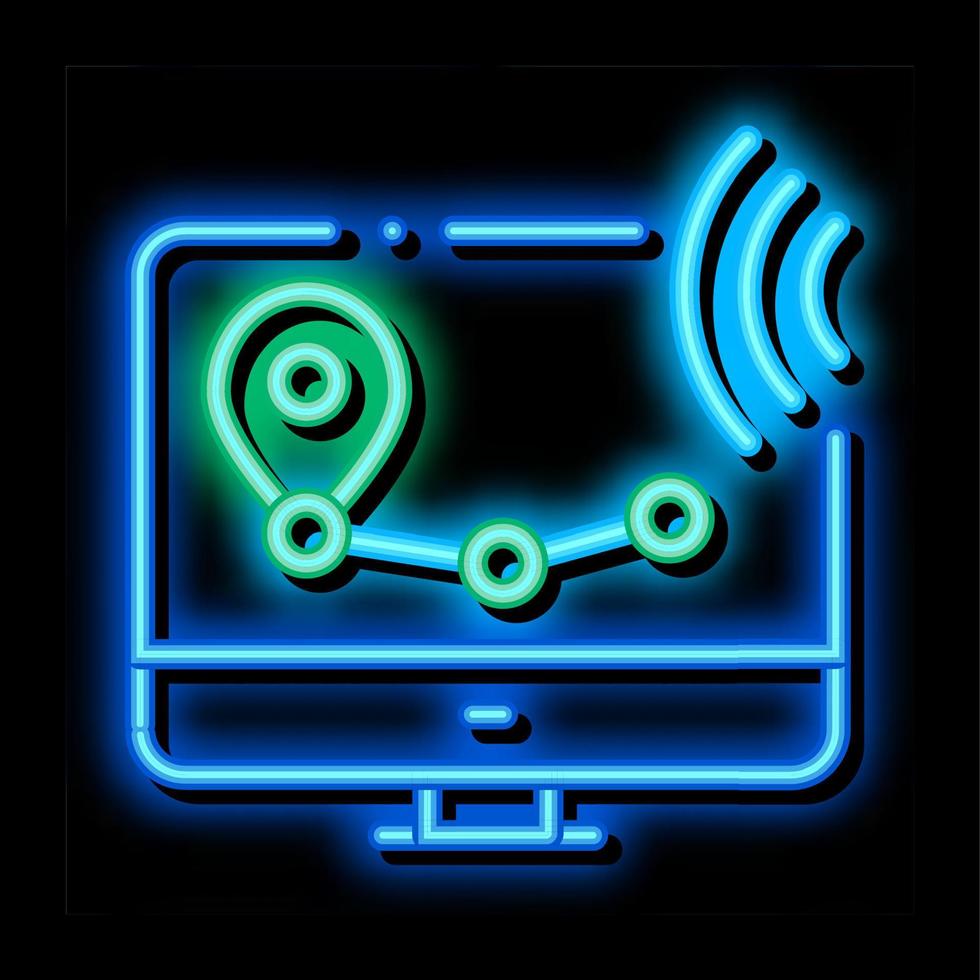 Wi-Fi Wireless Surveillance Voice Control neon glow icon illustration vector
