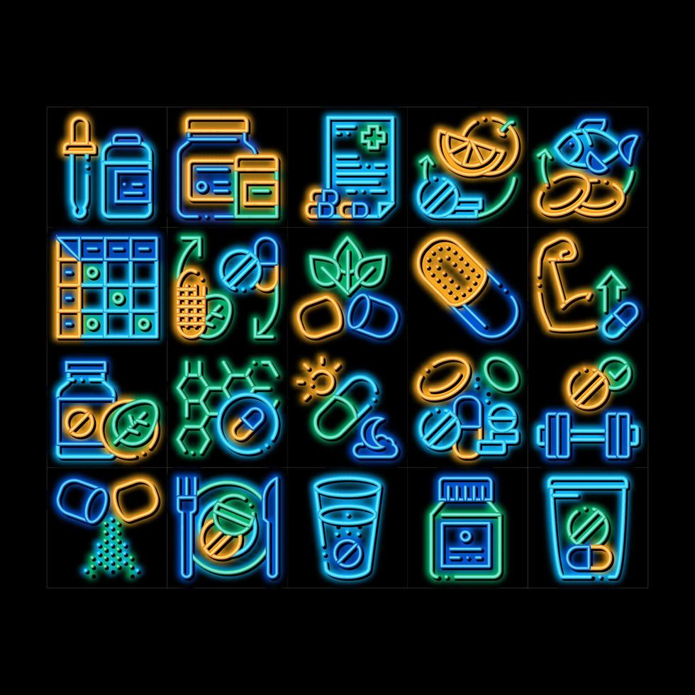 Supplements neon glow icon illustration vector