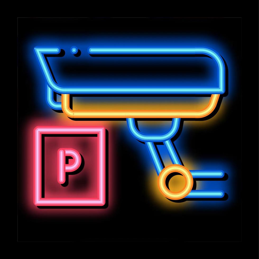 Parking Camcorder neon glow icon illustration vector