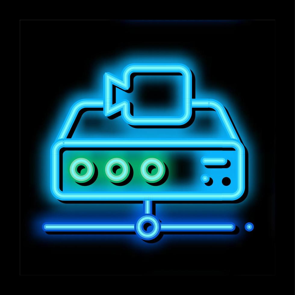 Digital Camcorder neon glow icon illustration vector