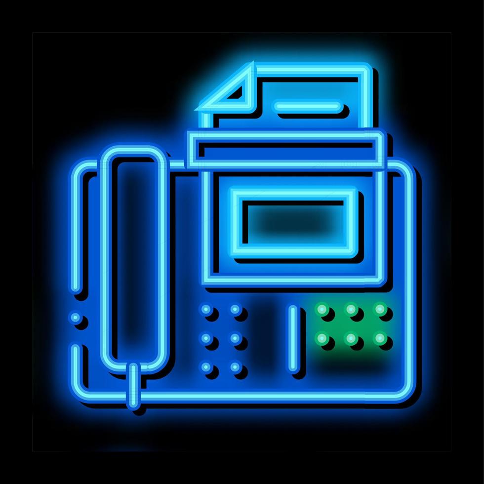 Fax neon glow icon illustration vector
