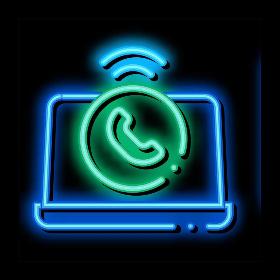 Laptop neon glow icon illustration vector