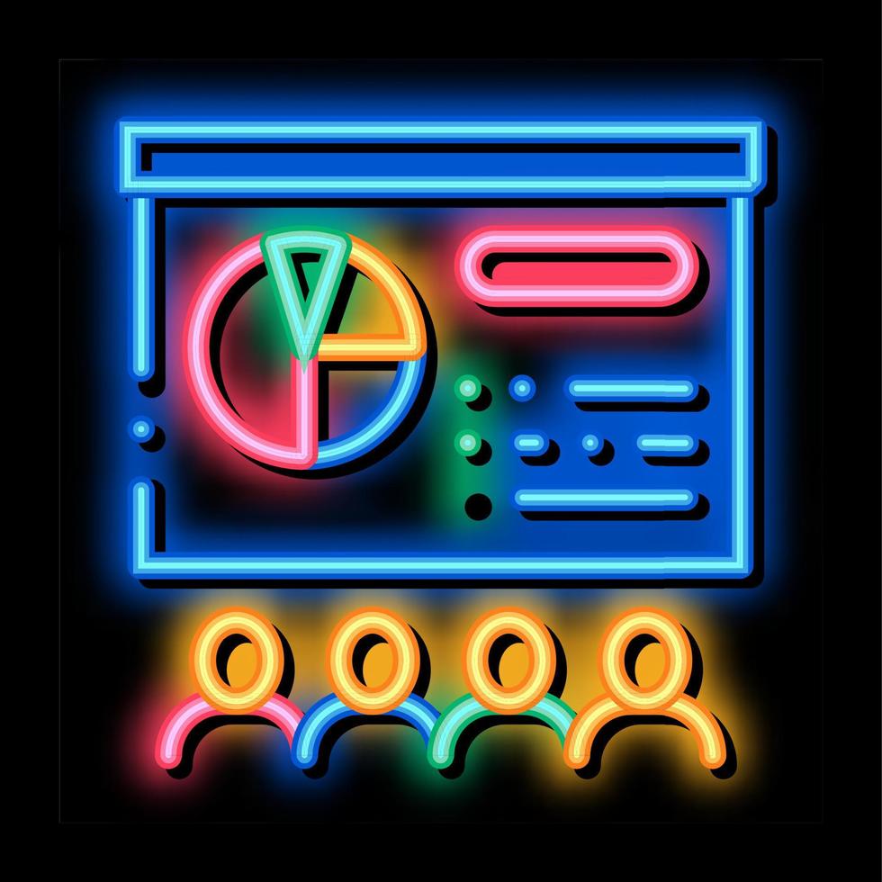 View Presentation neon glow icon illustration vector