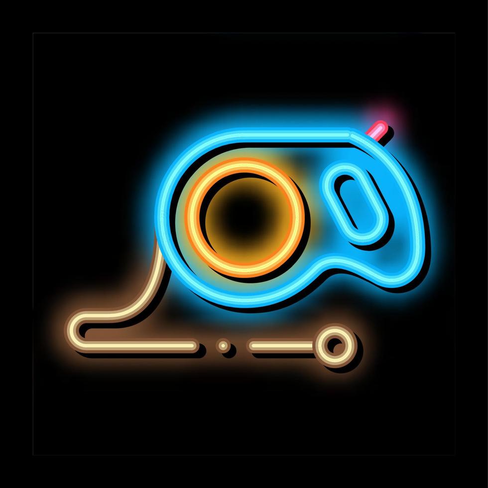 Hand Leash neon glow icon illustration vector