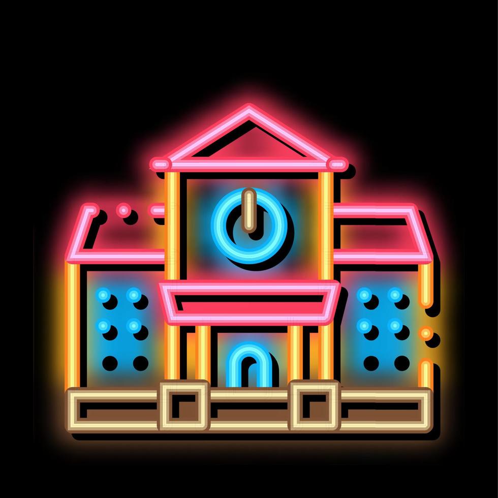 Academy Study Building neon glow icon illustration vector