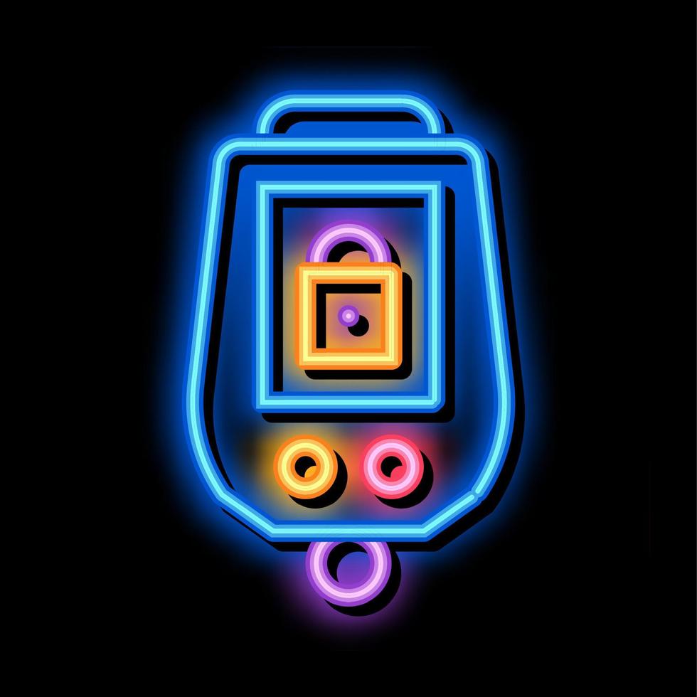 Secure Alarm Padlock neon glow icon illustration vector