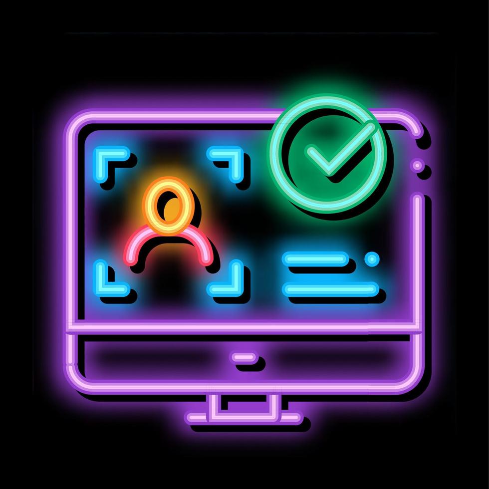 Computer Person Identity neon glow icon illustration vector