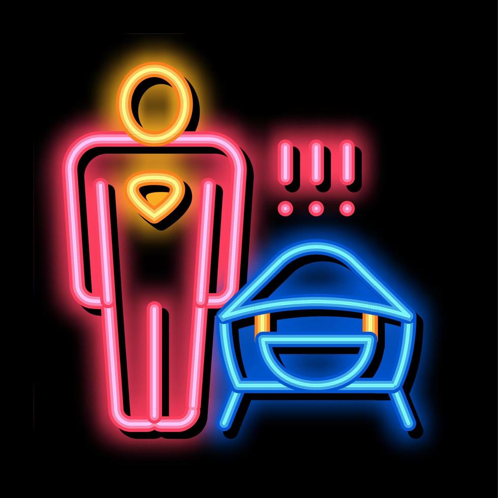 Face Mask Super Hero neon glow icon illustration vector