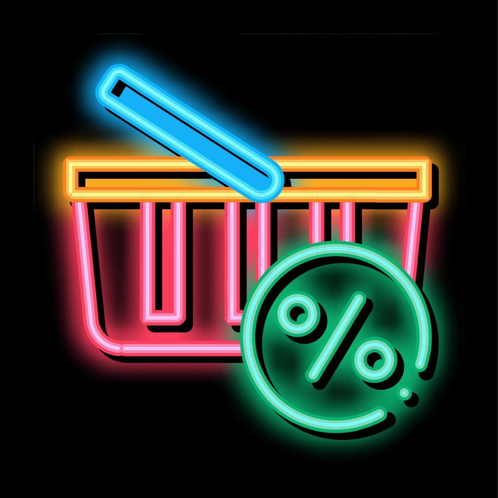 Customer Shopping Cart neon glow icon illustration vector