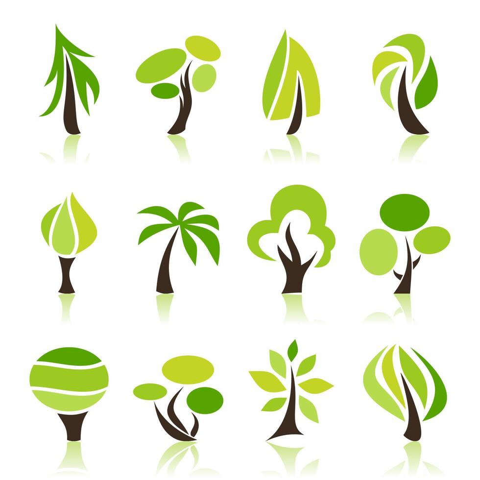 Set of trees. Vector illustration