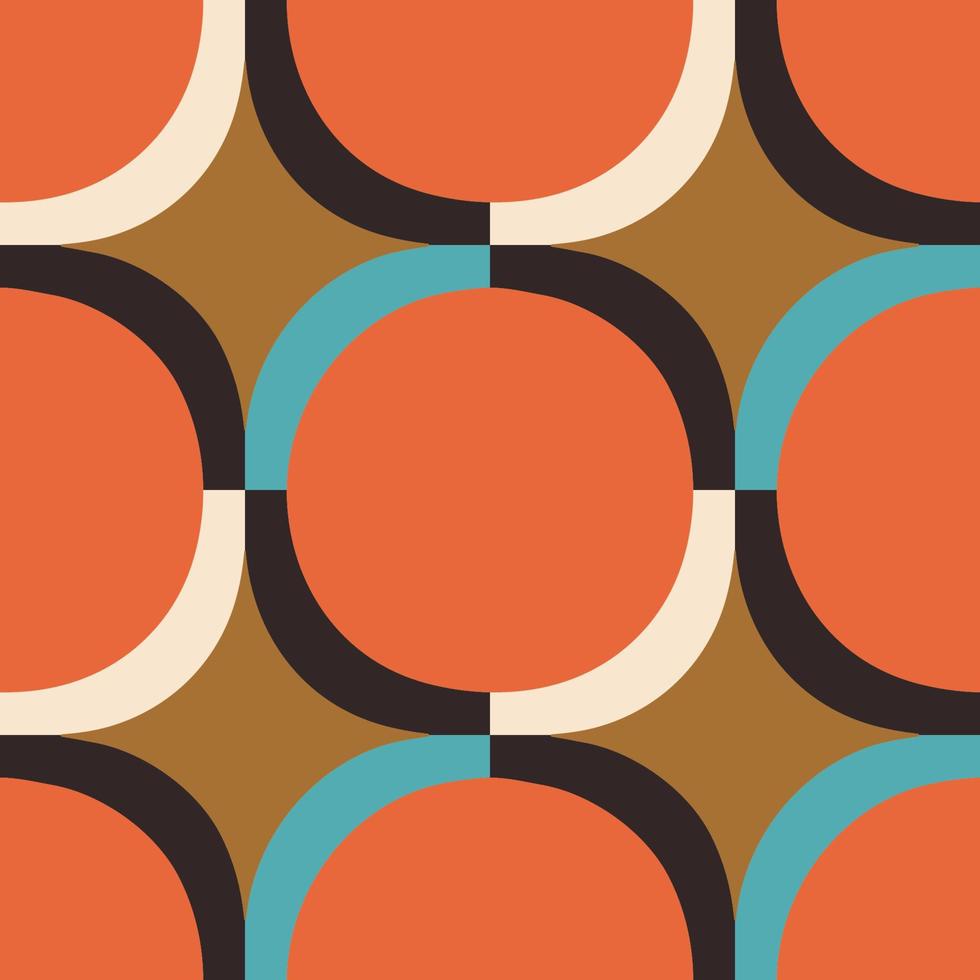 Abstract geometrical pattern in a retro style. Mid century modern texture. Bold and groovy seamless background. vector