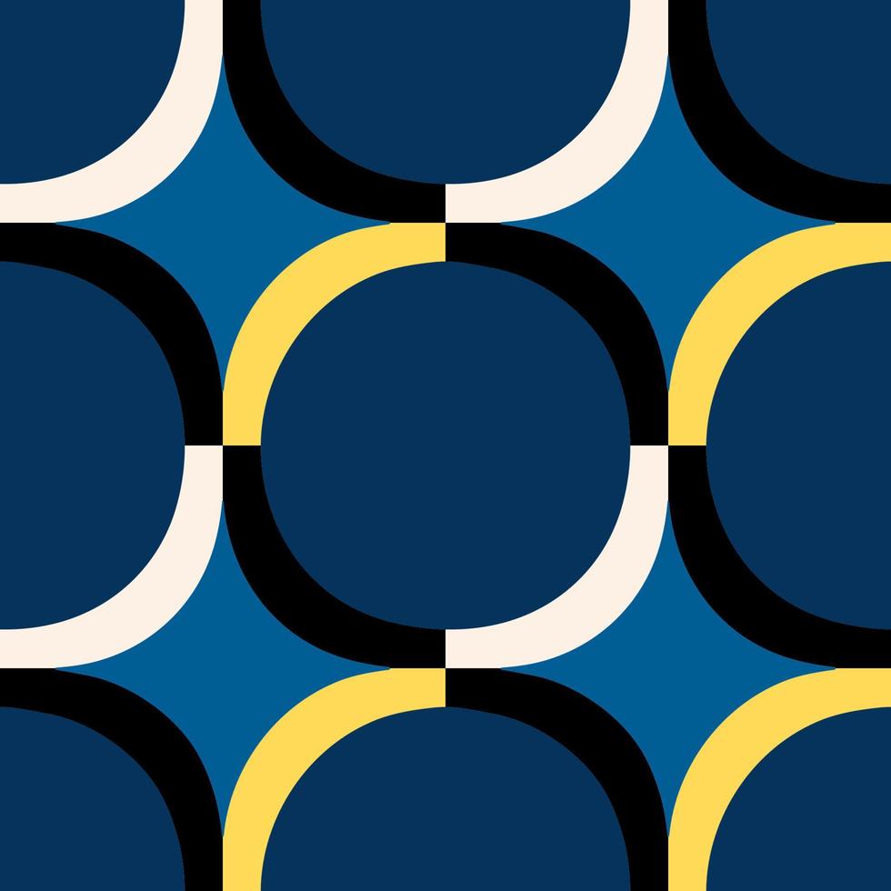 Abstract geometrical pattern in a retro style. Mid century modern texture. Bold and groovy seamless background. vector