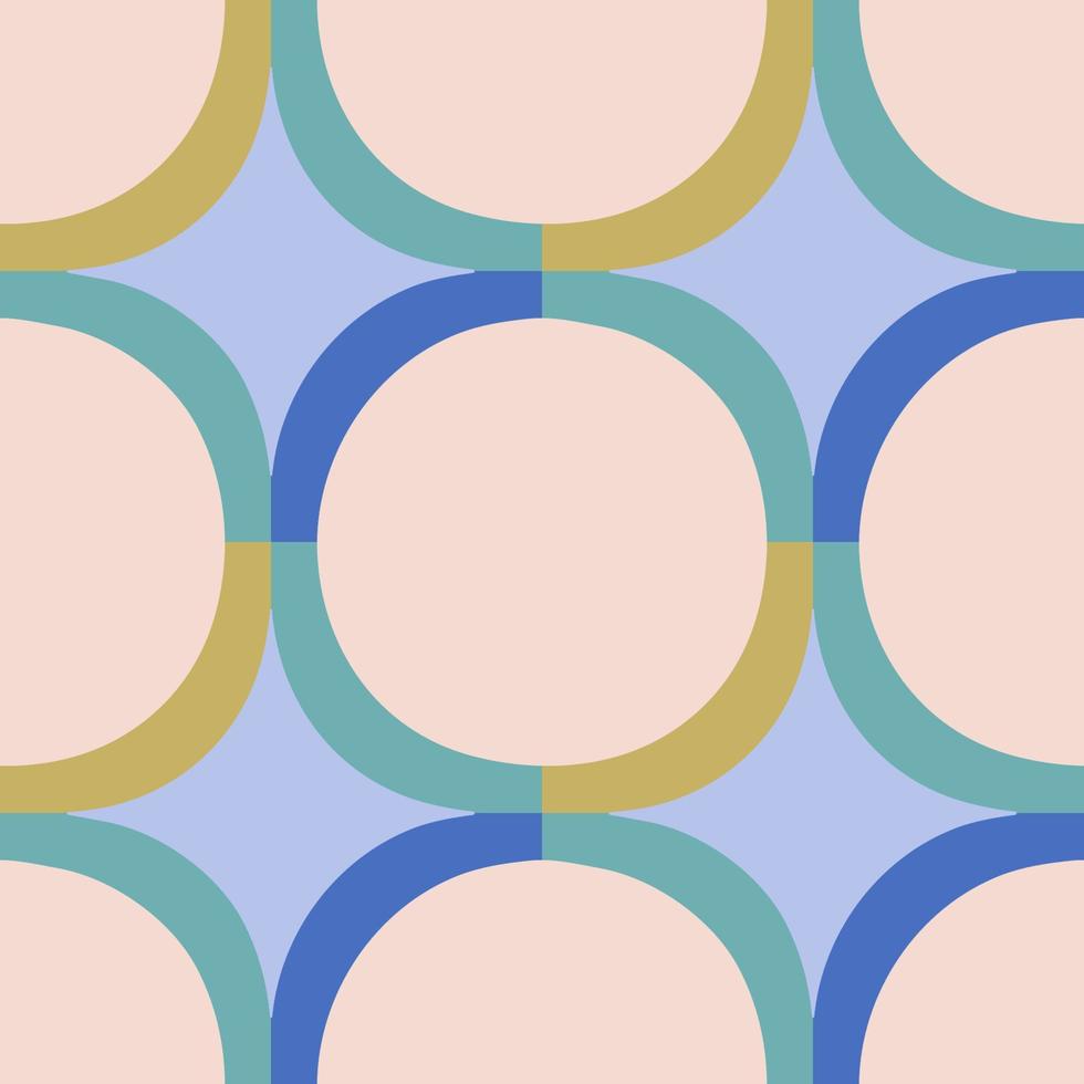 Abstract geometrical pattern in a retro style. Mid century modern texture. Bold and groovy seamless background. vector