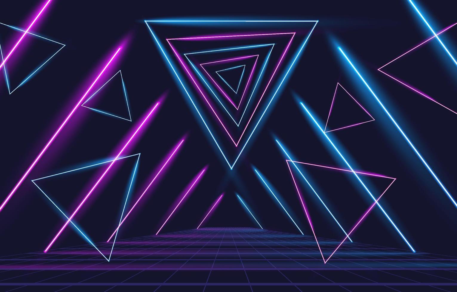 Neon Light Triangles vector