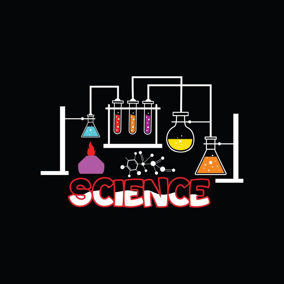 diseño de camisetas vectoriales de ciencia. diseño de camisetas de ciencia. se puede utilizar para imprimir tazas, diseños de pegatinas, tarjetas de felicitación, afiches, bolsos y camisetas. vector