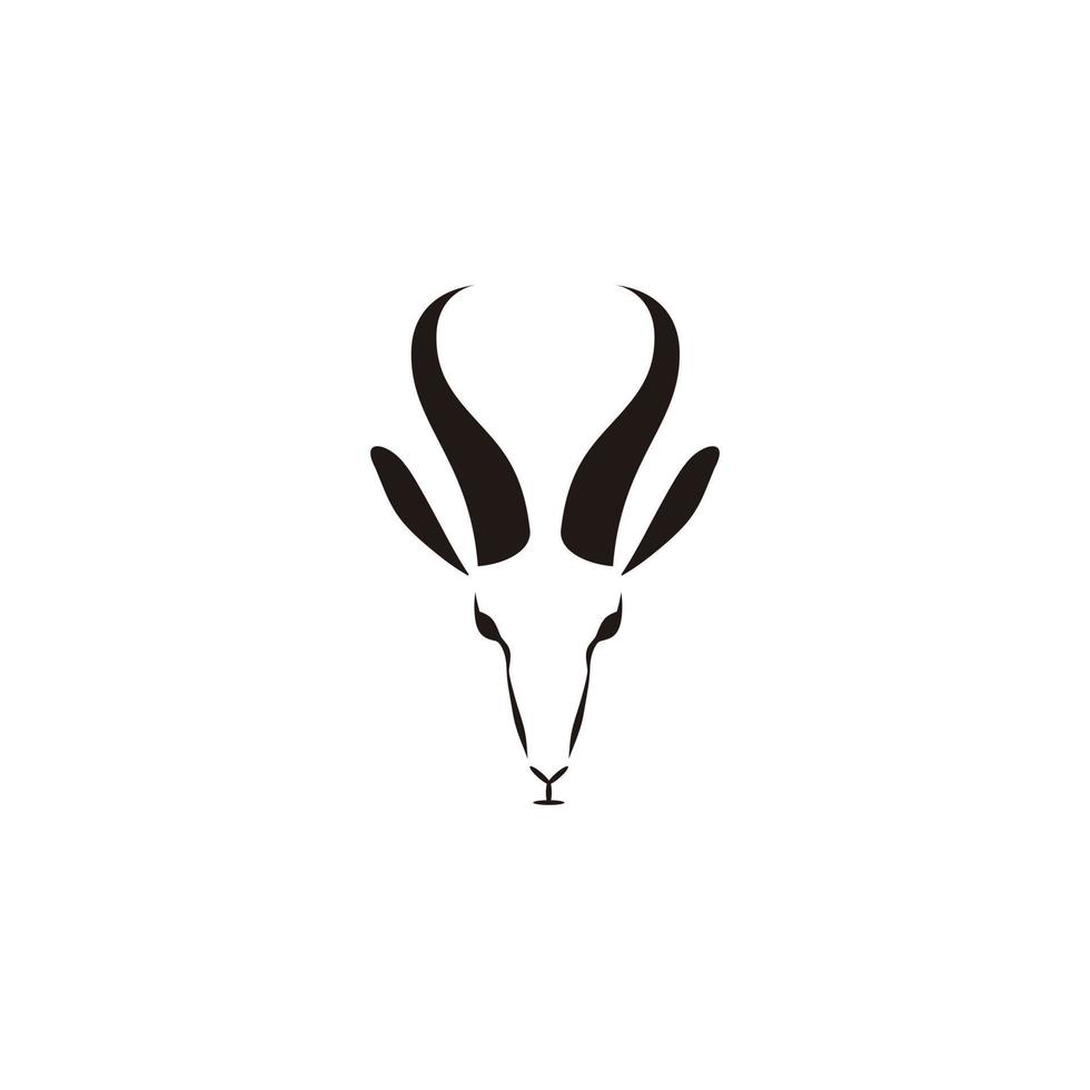 Minimalist Head Antelope Springbok Logo design icon illustration vector