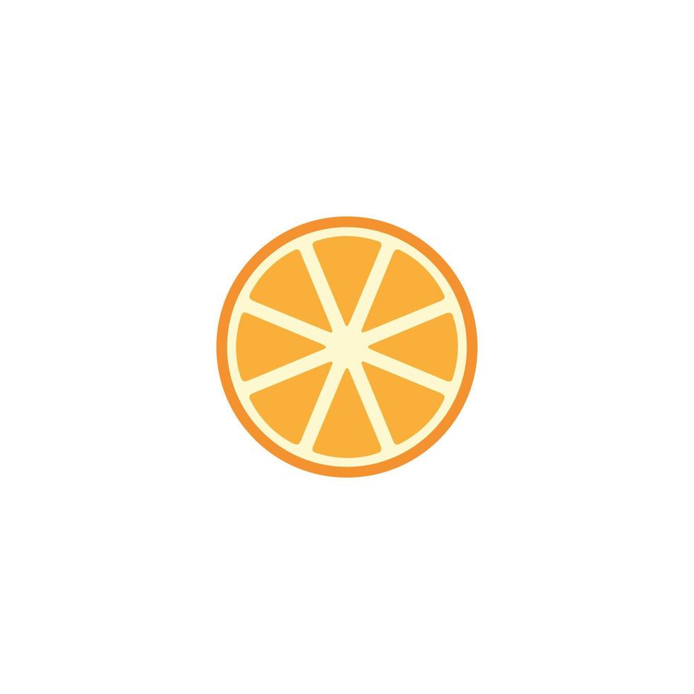 icono naranja. rebanada vector aislado. símbolo natural de moda. signo vegetariano plano simple moderno. comida fresca, concepto de internet. signo de limón de moda para el sitio web. ilustración del logotipo