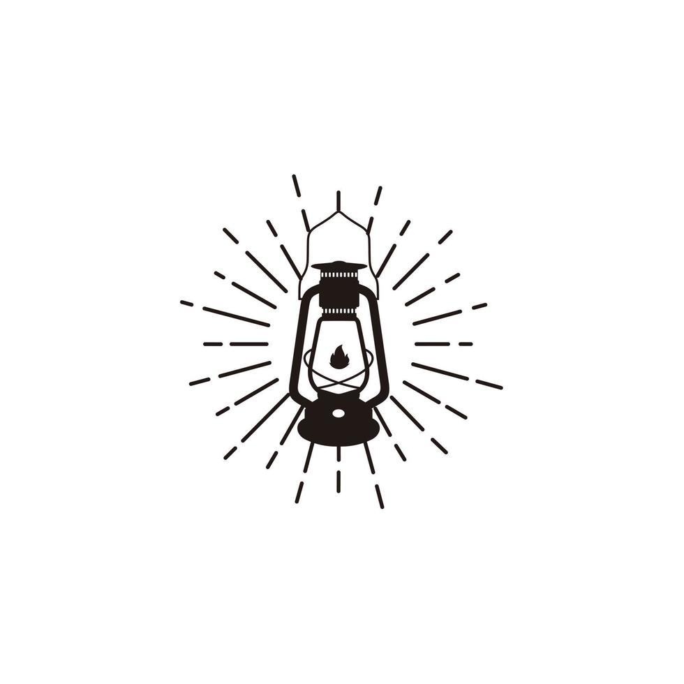 Vintage sunburst lantern logo icon vector template on white background, lead the way logo design
