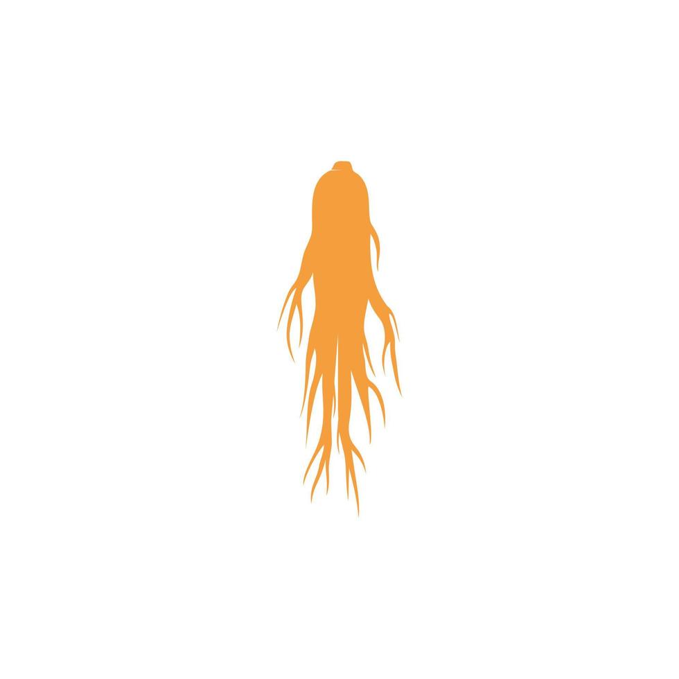 Ginseng vector icon illustration logo design template. Ginseng root on white background
