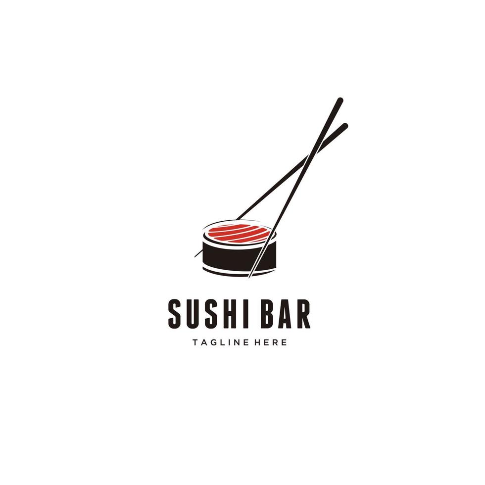 Chopstick Swoosh Bowl Oriental Japan Cuisine, Japanese Sushi Seafood logo design inspiration vector