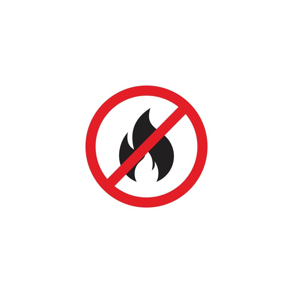 No Fire Vector Sign icon symbol, No flame sign icon