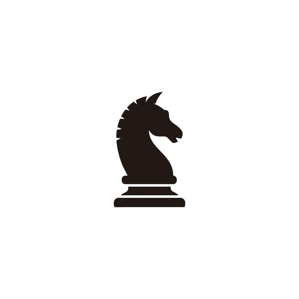 diseño de logotipo de icono de silueta de semental de caballo de caballero de ajedrez negro vector