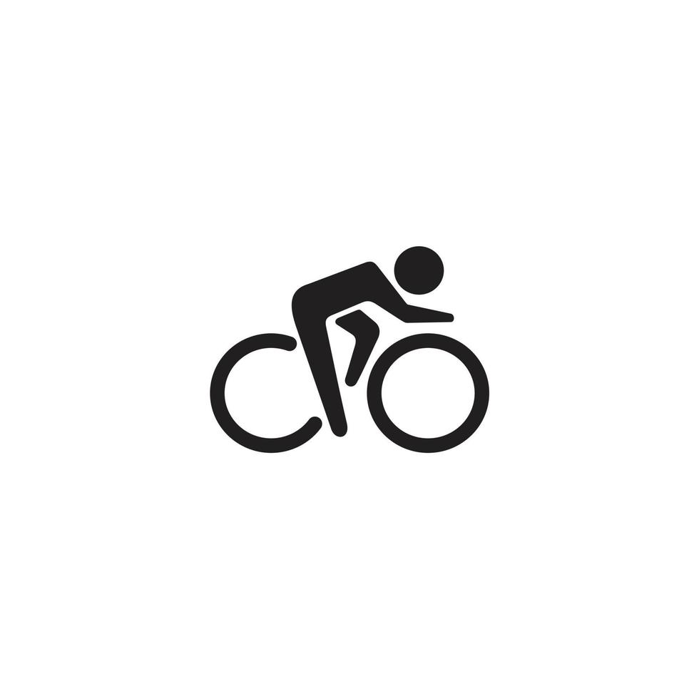 vector de icono de logotipo de símbolo de bicicleta de carretera estilizado de carrera de ciclismo