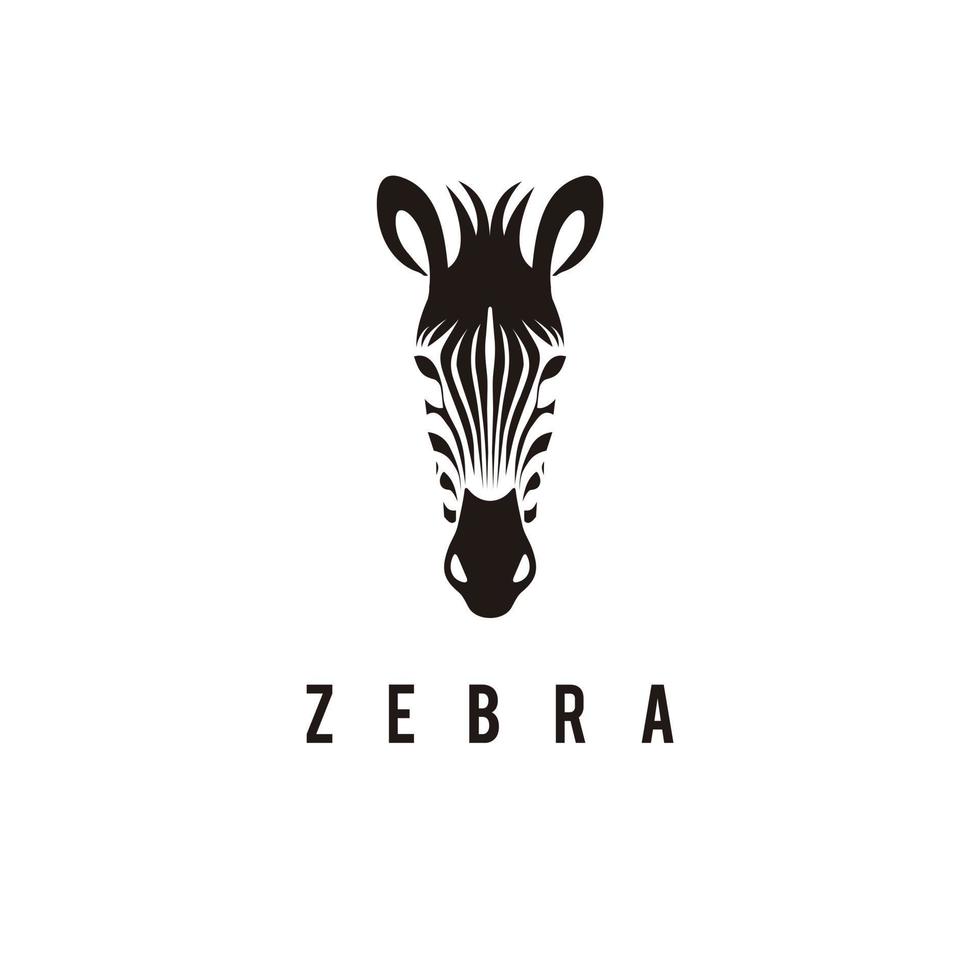 Zebra face stripes Logo Design illustration vector