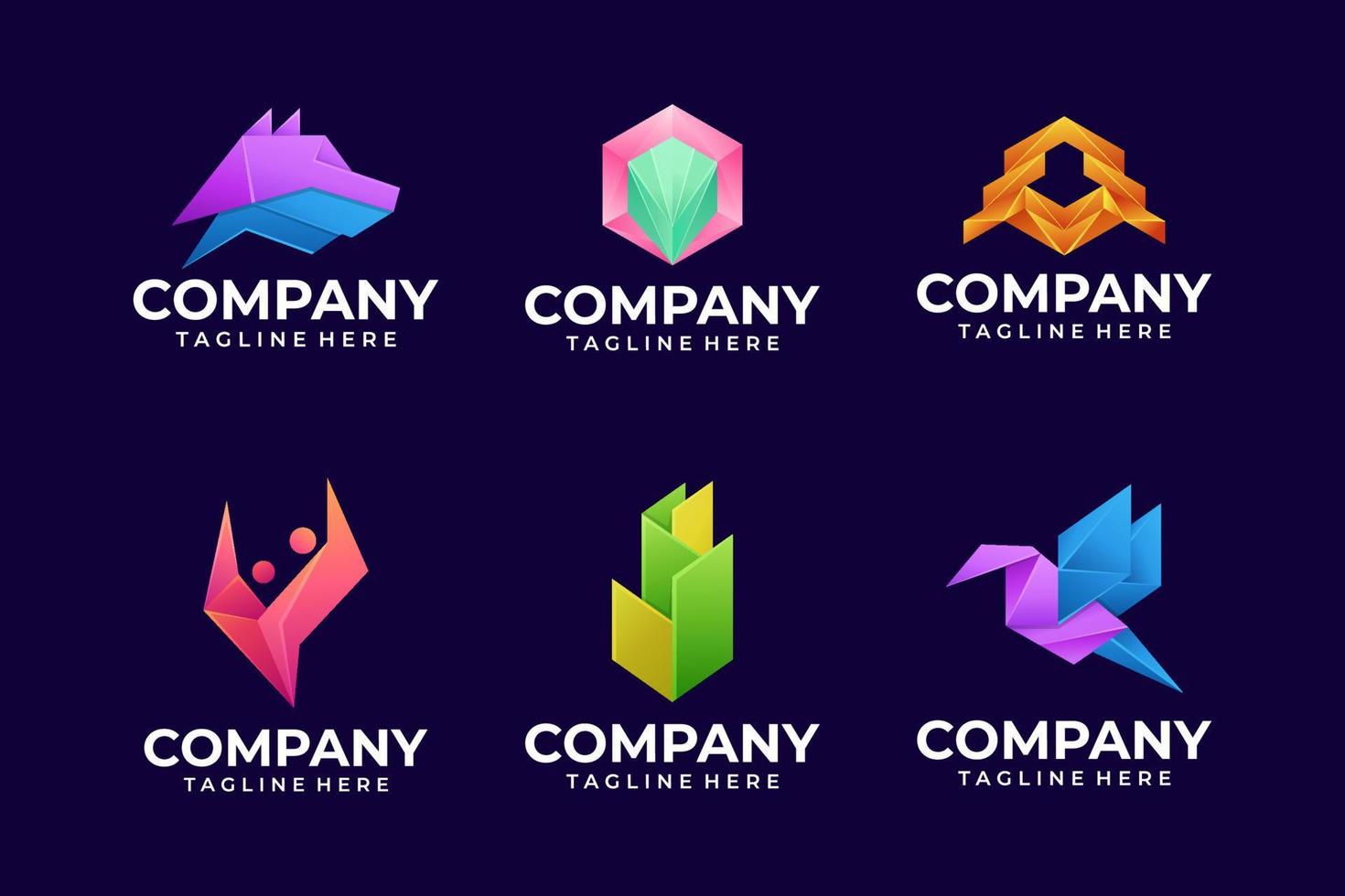 3D Logo geometric Shape vector