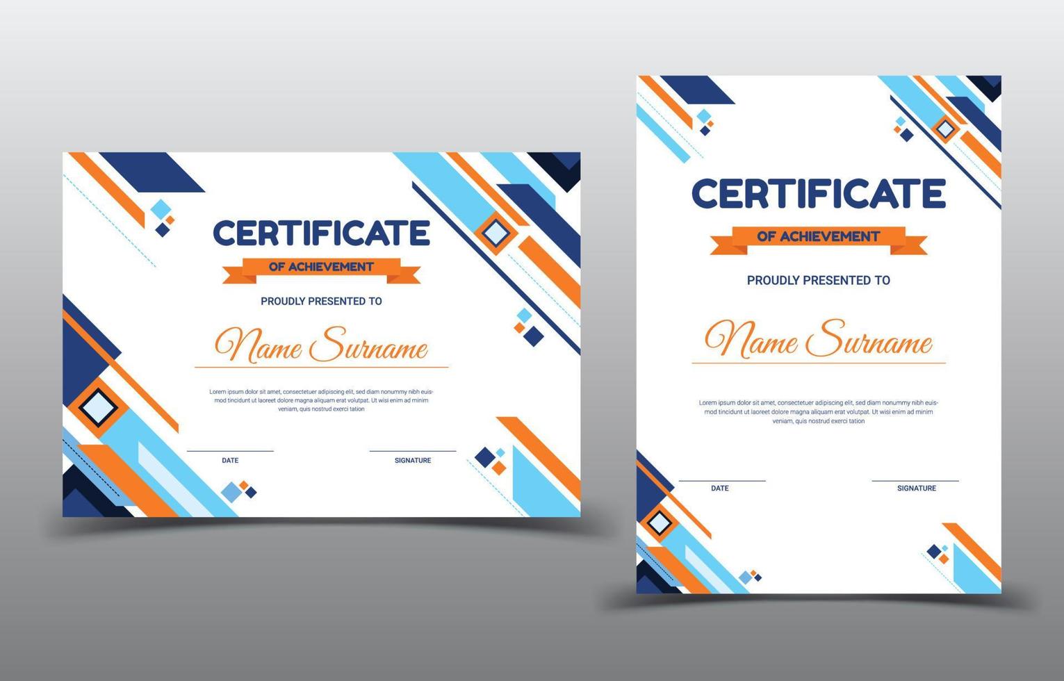 Certificate Flat Design Template vector