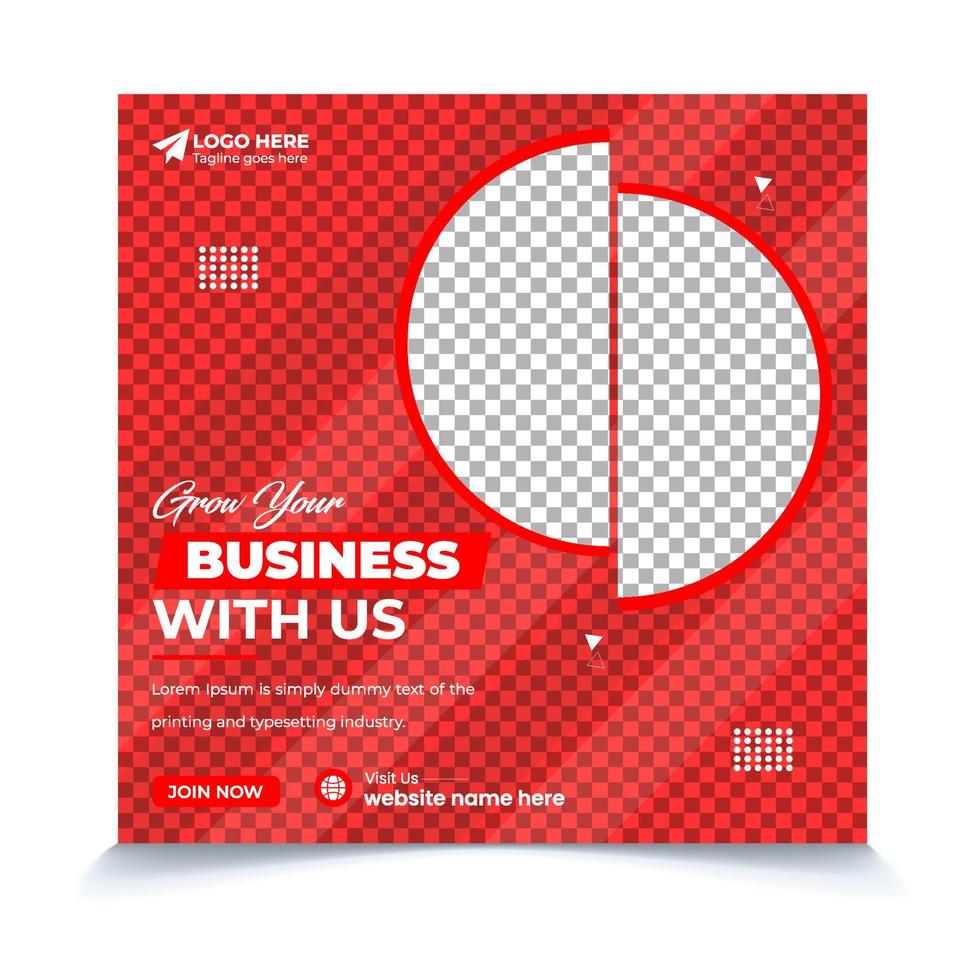 WeGrow your business with us social media post template editable file vector