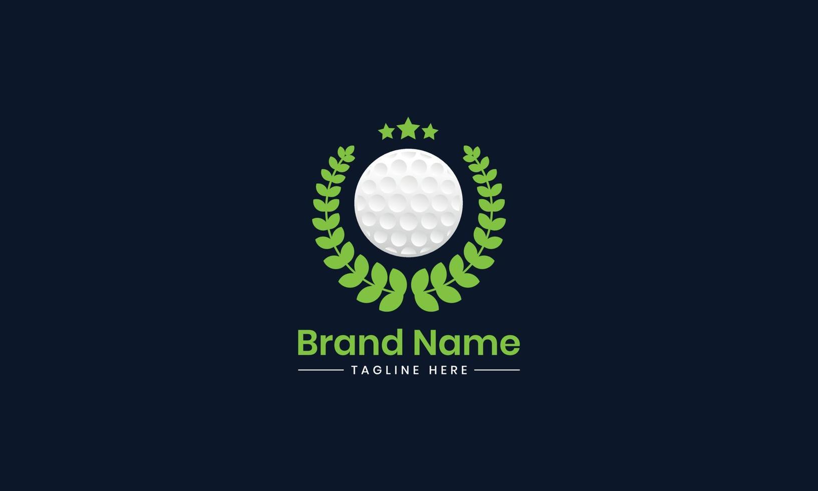 Golf Sport Royal Logo Design, Ball Stick and Crown Combination Template, vector Illustration
