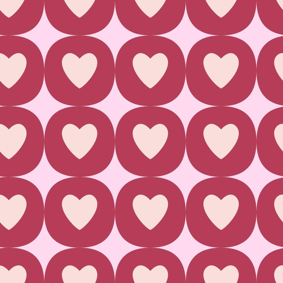patrón sin costuras de corazones de amor dibujados a mano sobre fondo rosa aislado. diseño de amor romántico para el amor, el día de San Valentín, el día de la madre, la celebración de bodas, la tarjeta de felicitación, el álbum de recortes. vector
