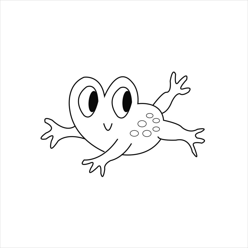 Frog coloring page for kids and adult vector
