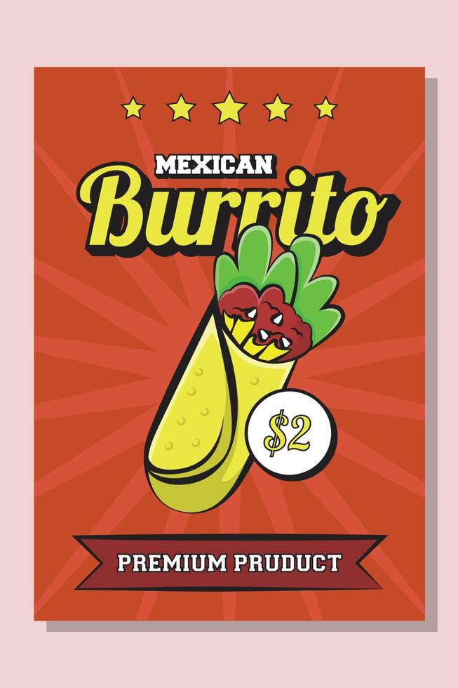 Burrito Flyer Template vector