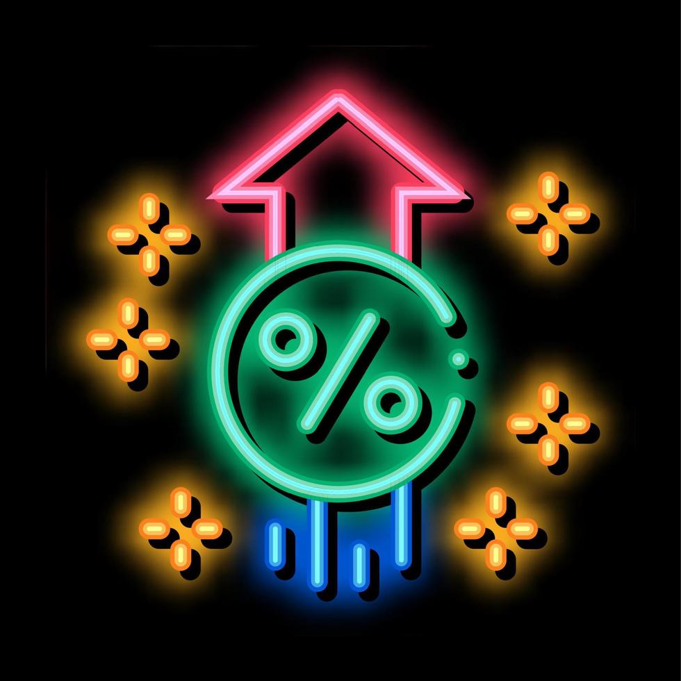 Interest Increase Rise Up neon glow icon illustration vector