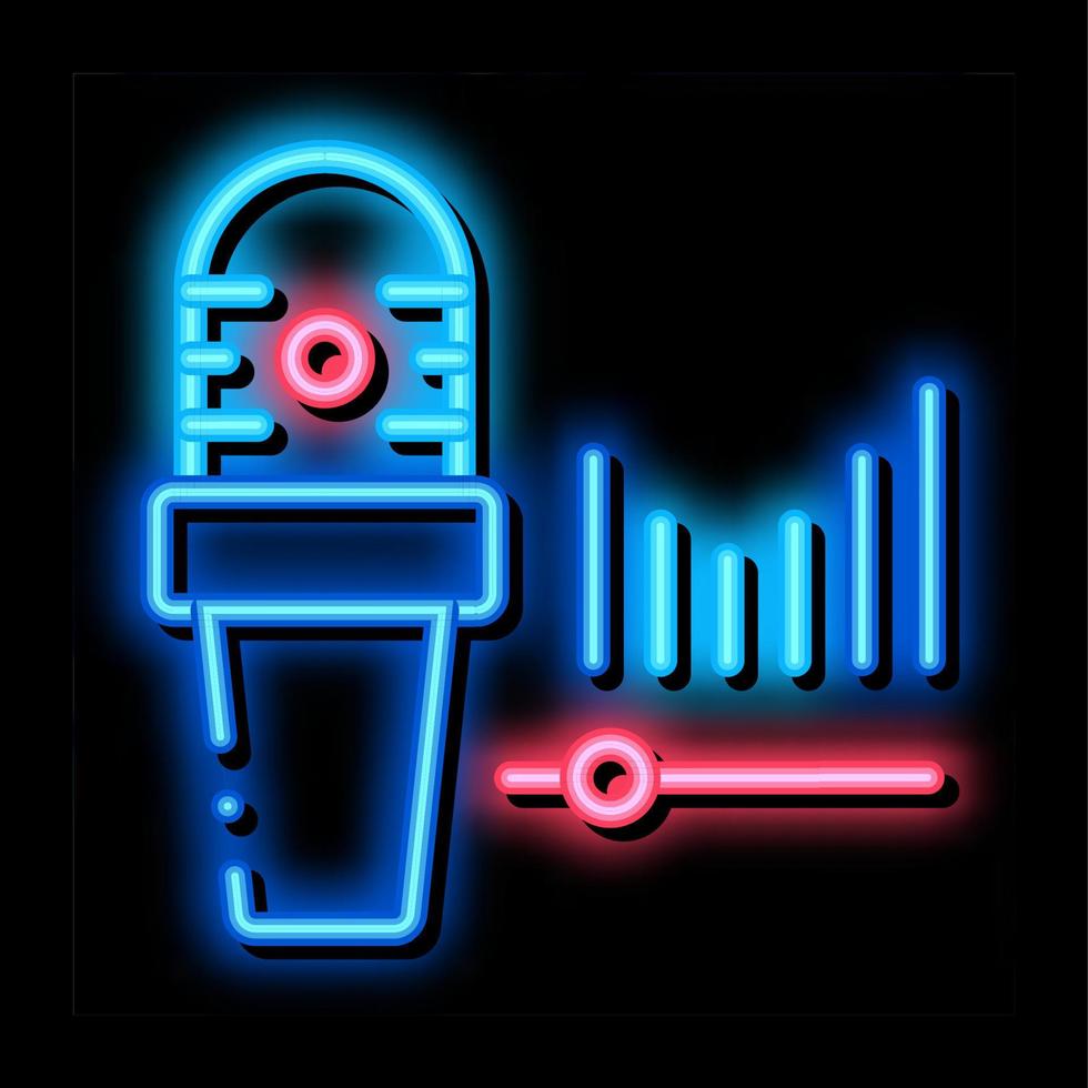 Microphone Audio Waves neon glow icon illustration vector