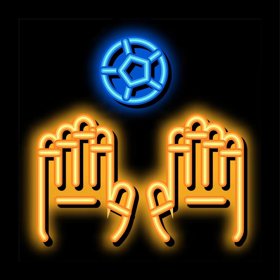 Goalkeeper Catches Ball neon glow icon illustration vector