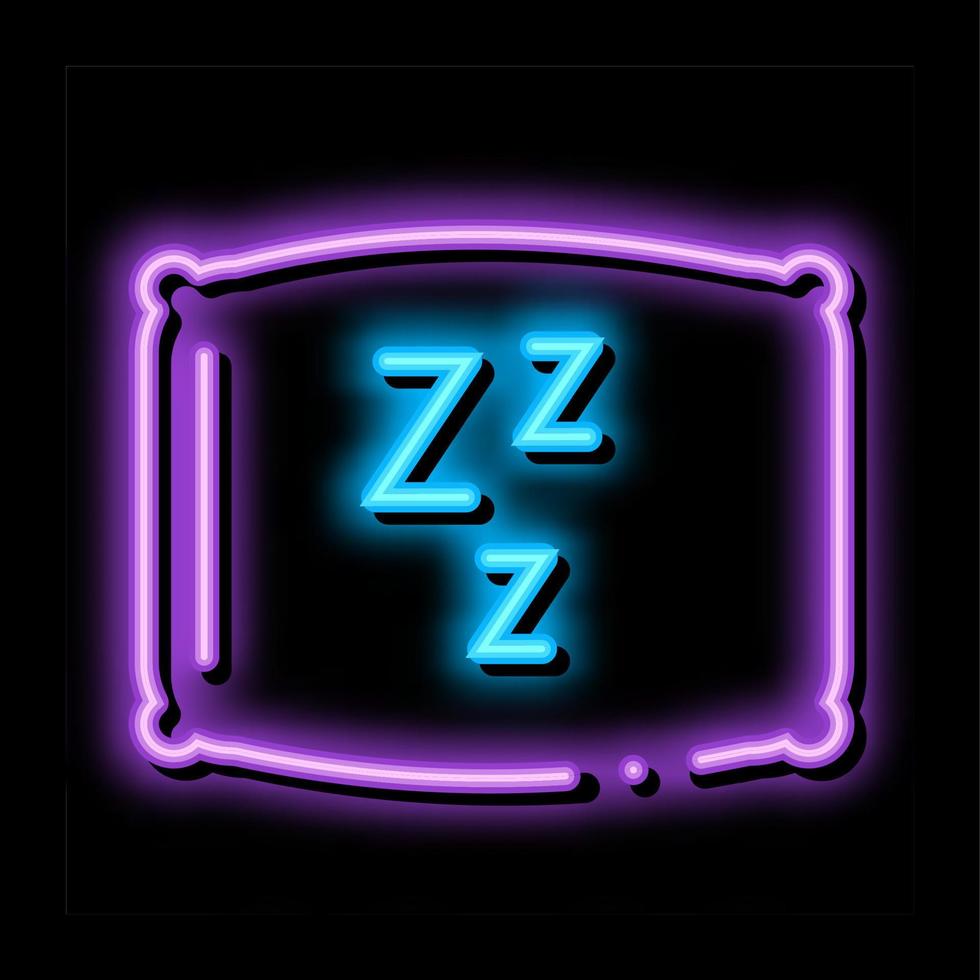 Cozy Pillow For Sleeping neon glow icon illustration vector