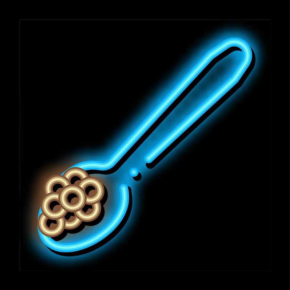 Caviar On Spoon neon glow icon illustration vector