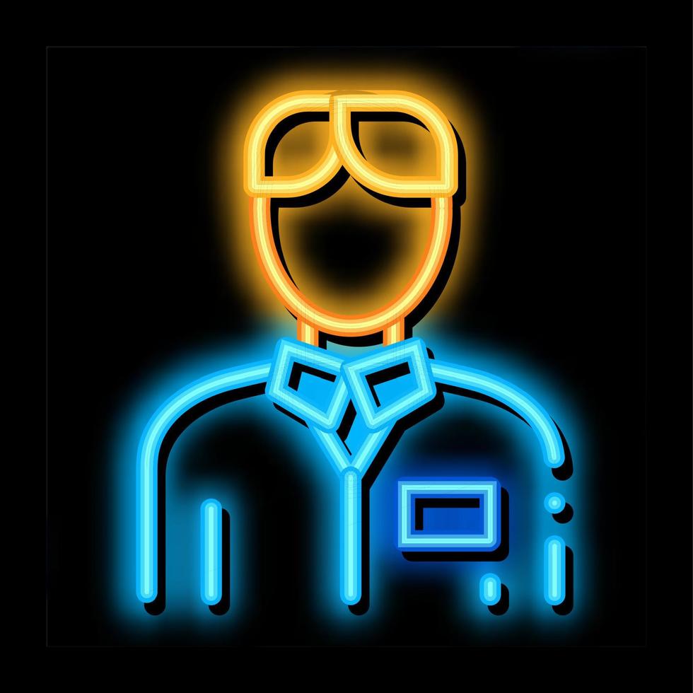 Nurse Silhouette neon glow icon illustration vector
