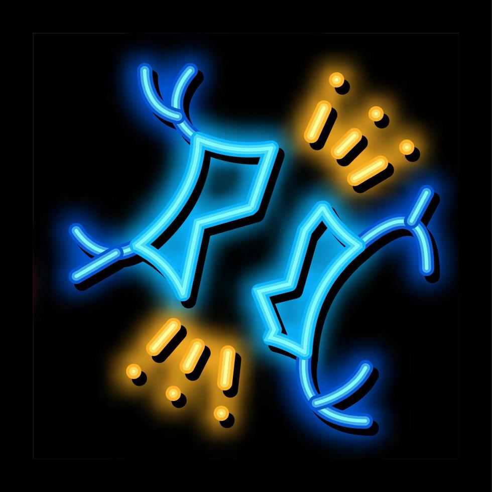 Broken Spine neon glow icon illustration vector