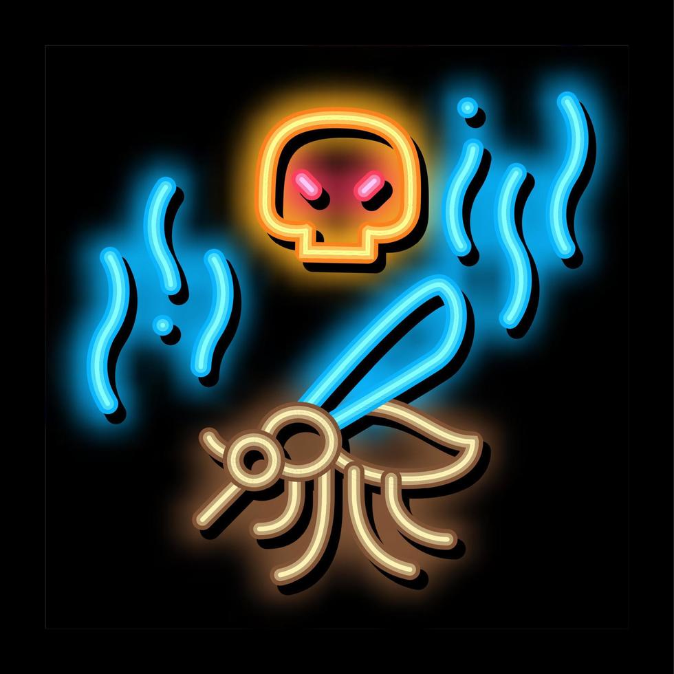 Mosquito Skull neon glow icon illustration vector